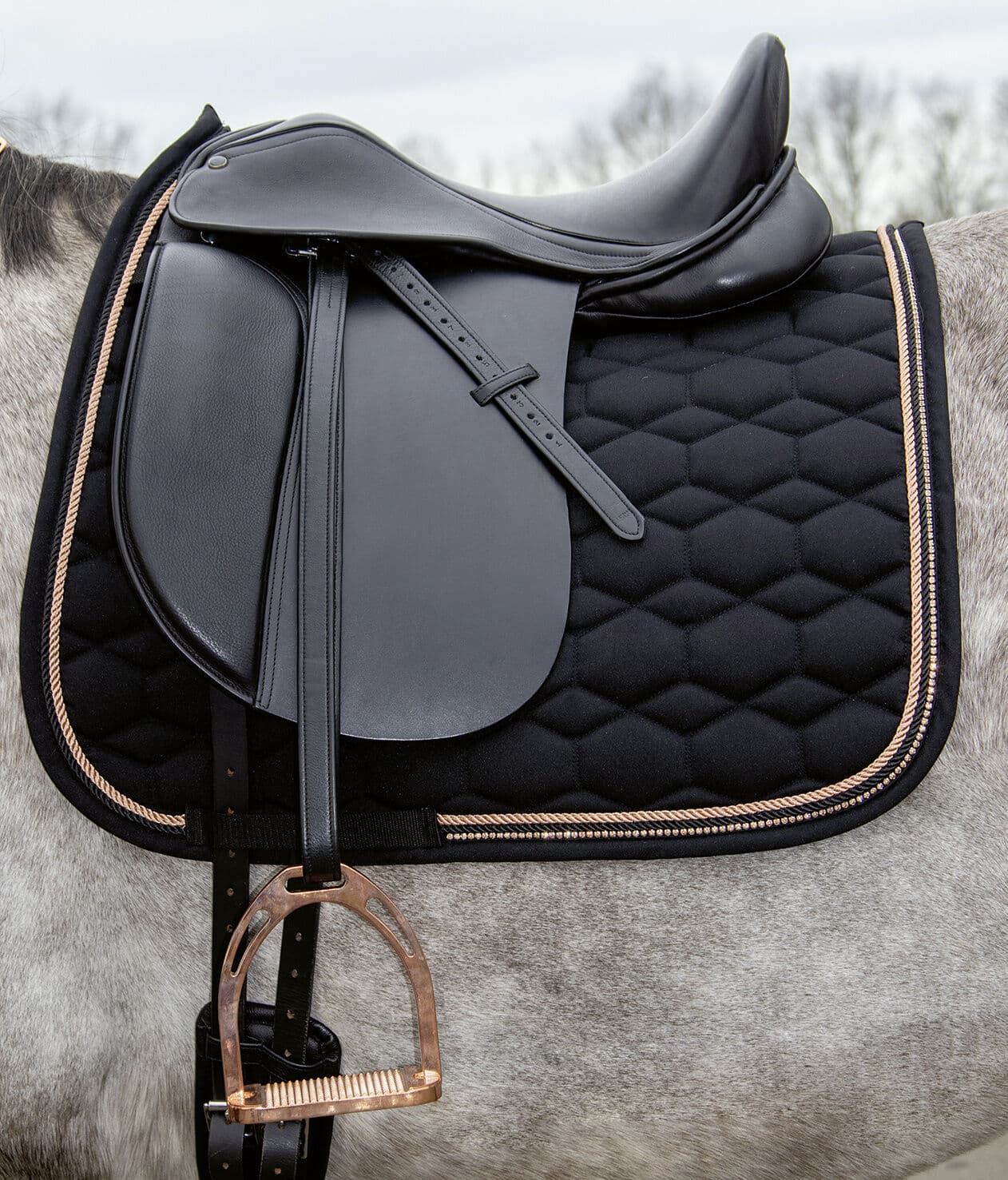 Mantilla HKM Sports Equipment Rosegold Glamour color negro TALLA PONY USO GENERAL - Imagen 3