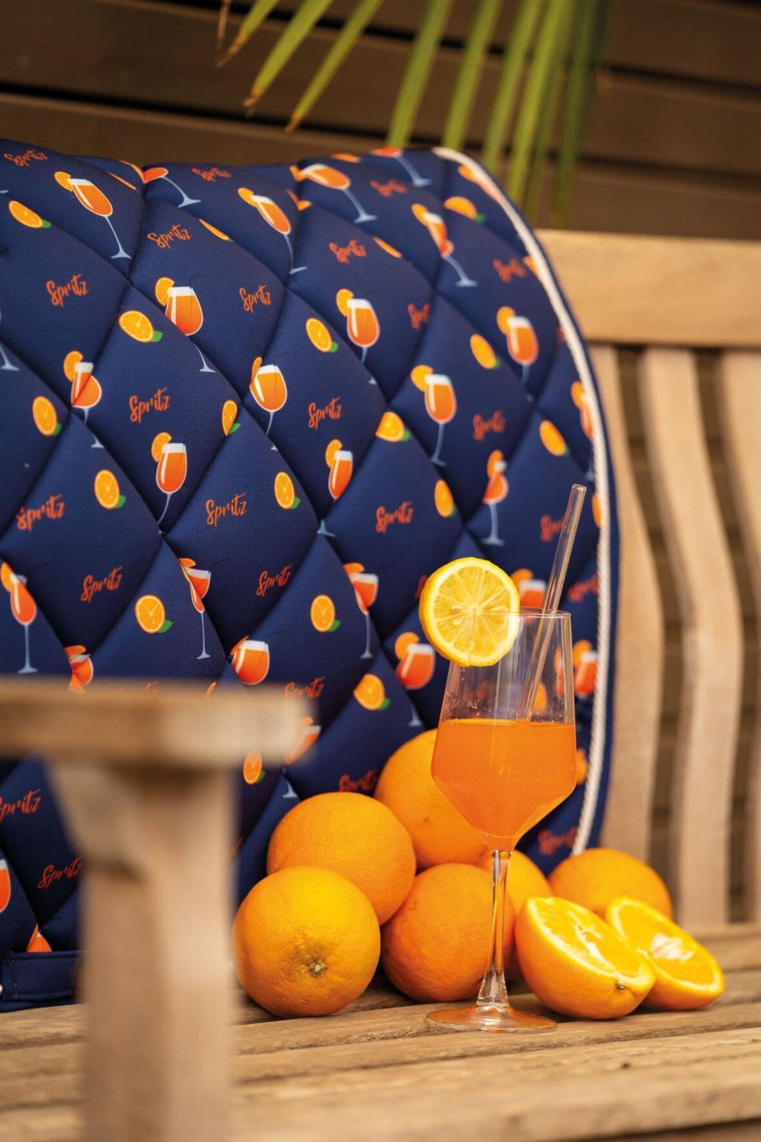 Mantilla HKM Sports Equipment Splash estampado naranjas PONY - Imagen 2