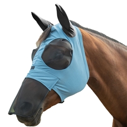 Máscara antimoscas HKM con orejas y protector nasal color azul TALLA M - Imagen 1