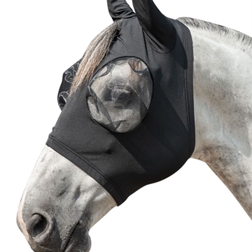 Máscara antimoscas HKM Sports Equipment Elastic con orejas y cremallera color negro TALLA L - Imagen 1