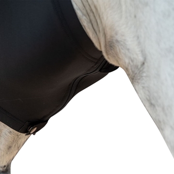 Máscara antimoscas HKM Sports Equipment Elastic con orejas y cremallera color negro TALLA L - Imagen 2