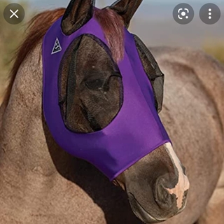 Máscara antimoscas PROFESSIONAL´S CHOICE comfort fit, con orejas, color morado, talla PONY - Imagen 1