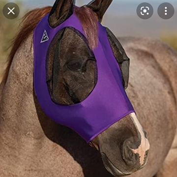 Máscara antimoscas PROFESSIONAL´S CHOICE comfort fit, con orejas, color morado, talla PONY - Imagen 1