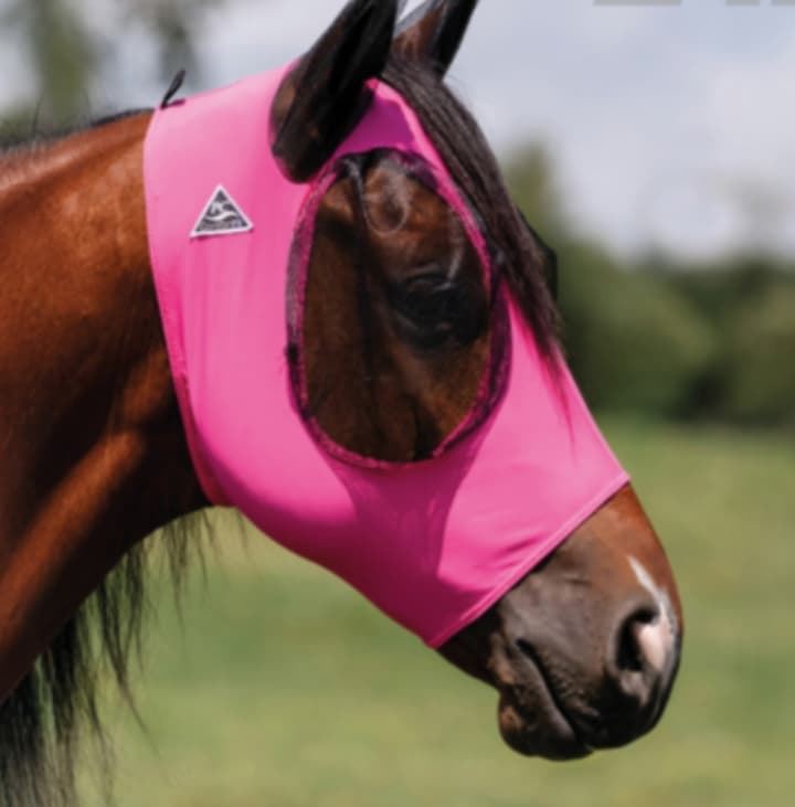 Máscara antimoscas PROFESSIONAL´S CHOICE comfort fit, con orejas, color rosa flúor, talla PONY - Imagen 1
