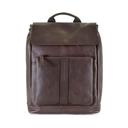Mochila MIGUEL BELLIDO piel marrón bolsillo delantero - Imagen 1