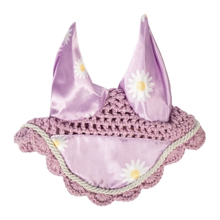 Orejeras Hobby Horsing HKM Sports Equipment color lila con margaritas - Imagen 1