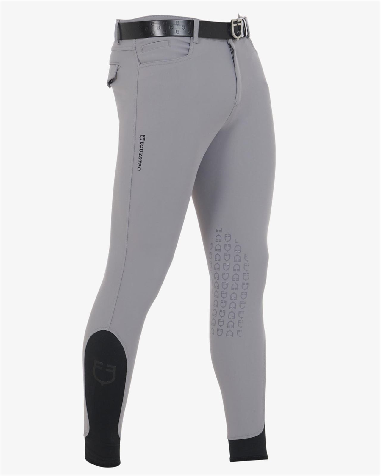 Pantalón caballero EQUESTRO Caspar grip rodilla color gris TALLA 48 (talla 42 española) - Imagen 2