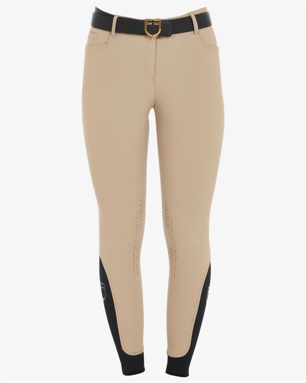 Pantalón mujer EQUESTRO Zenda grip rodilla color beige - Imagen 1