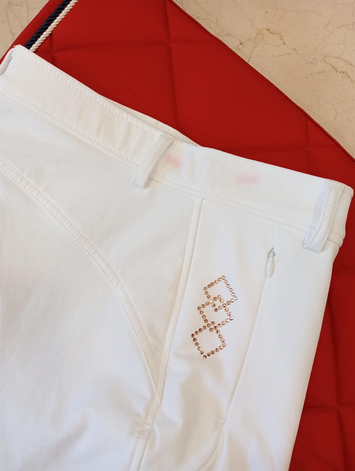 Pantalón mujer HKM Sports Equipment Alexis culera de grip, color blanco TALLA 38 (DEFECTO) - Imagen 5