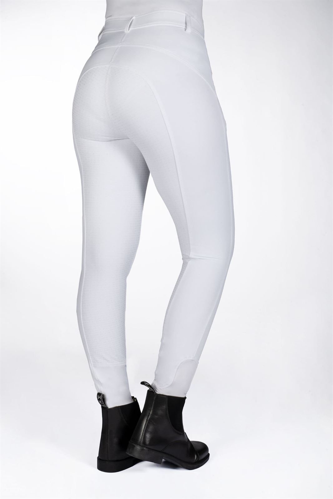 Pantalón mujer HKM Sports Equipment Alexis culera de grip, color blanco - Imagen 3
