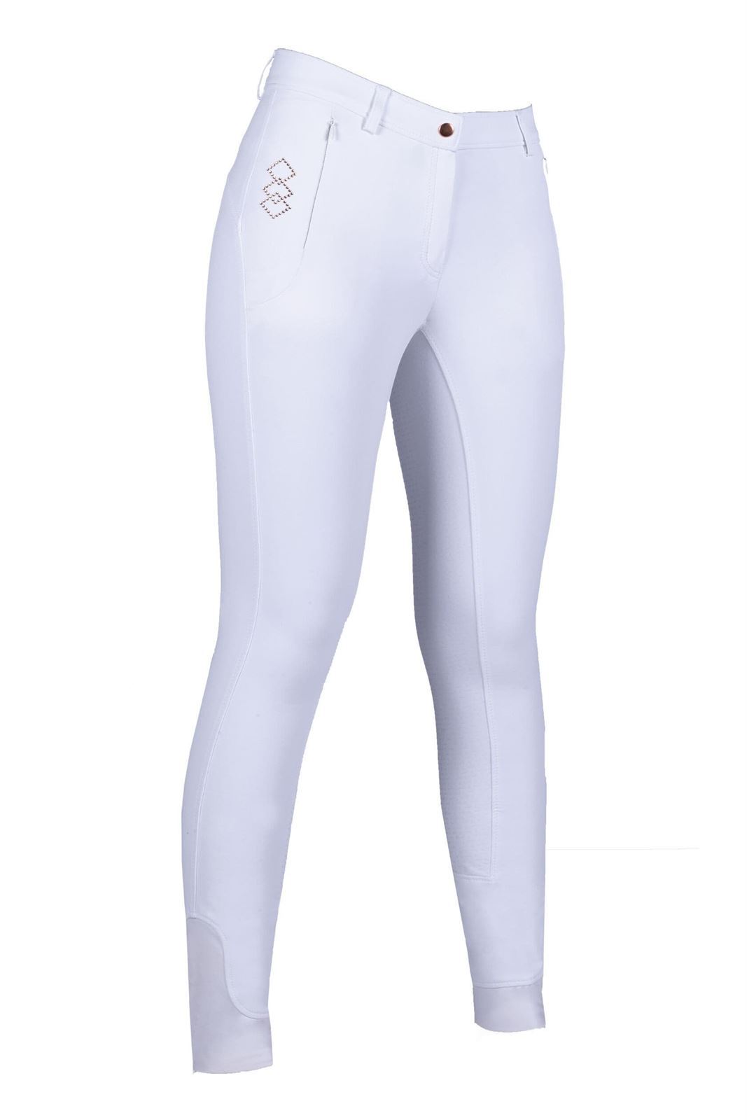 Pantalón mujer HKM Sports Equipment Alexis culera de grip, color blanco - Imagen 6