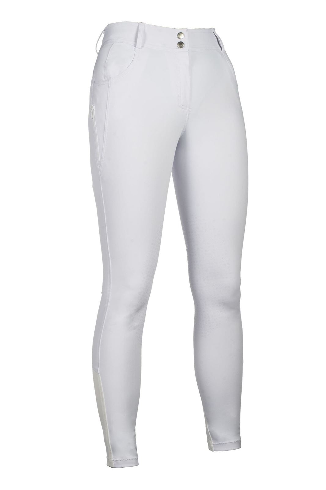 Pantalón mujer HKM Sports Equipment Ari Mid Rise rodilla de grip, color blanco - Imagen 1
