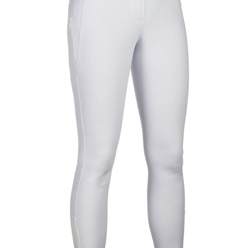 Pantalón mujer HKM Sports Equipment Ari Mid Rise rodilla de grip, color blanco - Imagen 1