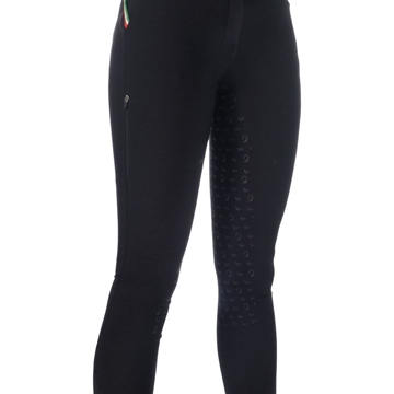 Pantalón mujer HKM Sports Equipment LAURIA GARRELLI Livigno Sportive culera de grip, color negro TALLA 36 - Imagen 1