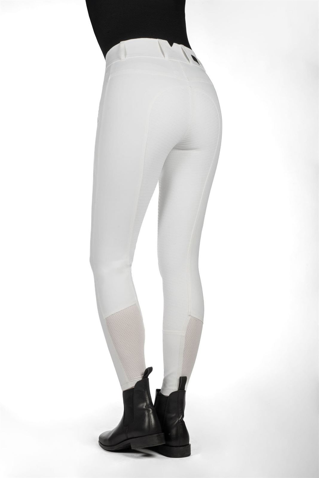 Pantalón mujer HKM Sports Equipment Lia High Waist culera de grip, color blanco - Imagen 2