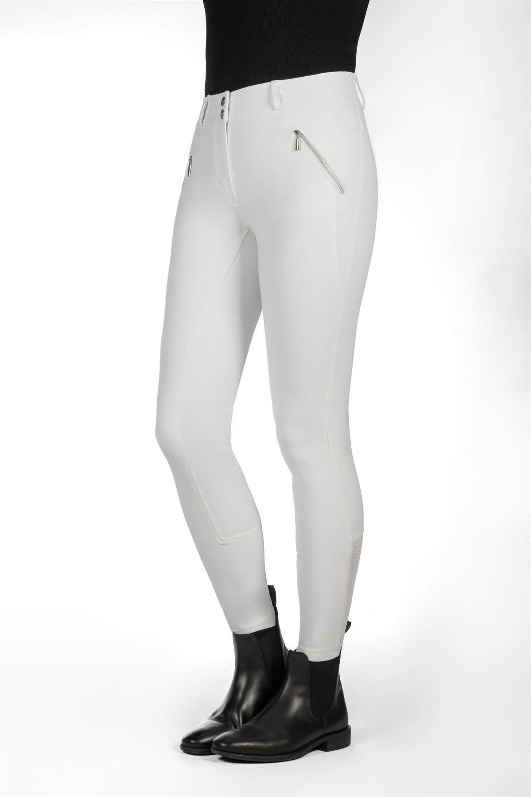Pantalón mujer HKM Sports Equipment Lia High Waist culera de grip, color blanco - Imagen 5