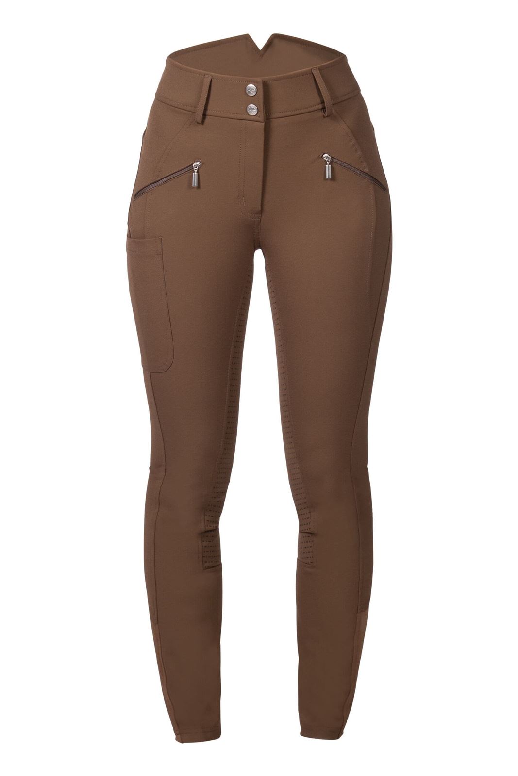 Pantalón mujer HKM Sports Equipment Lia High Waist culera de grip, color marrón - Imagen 1