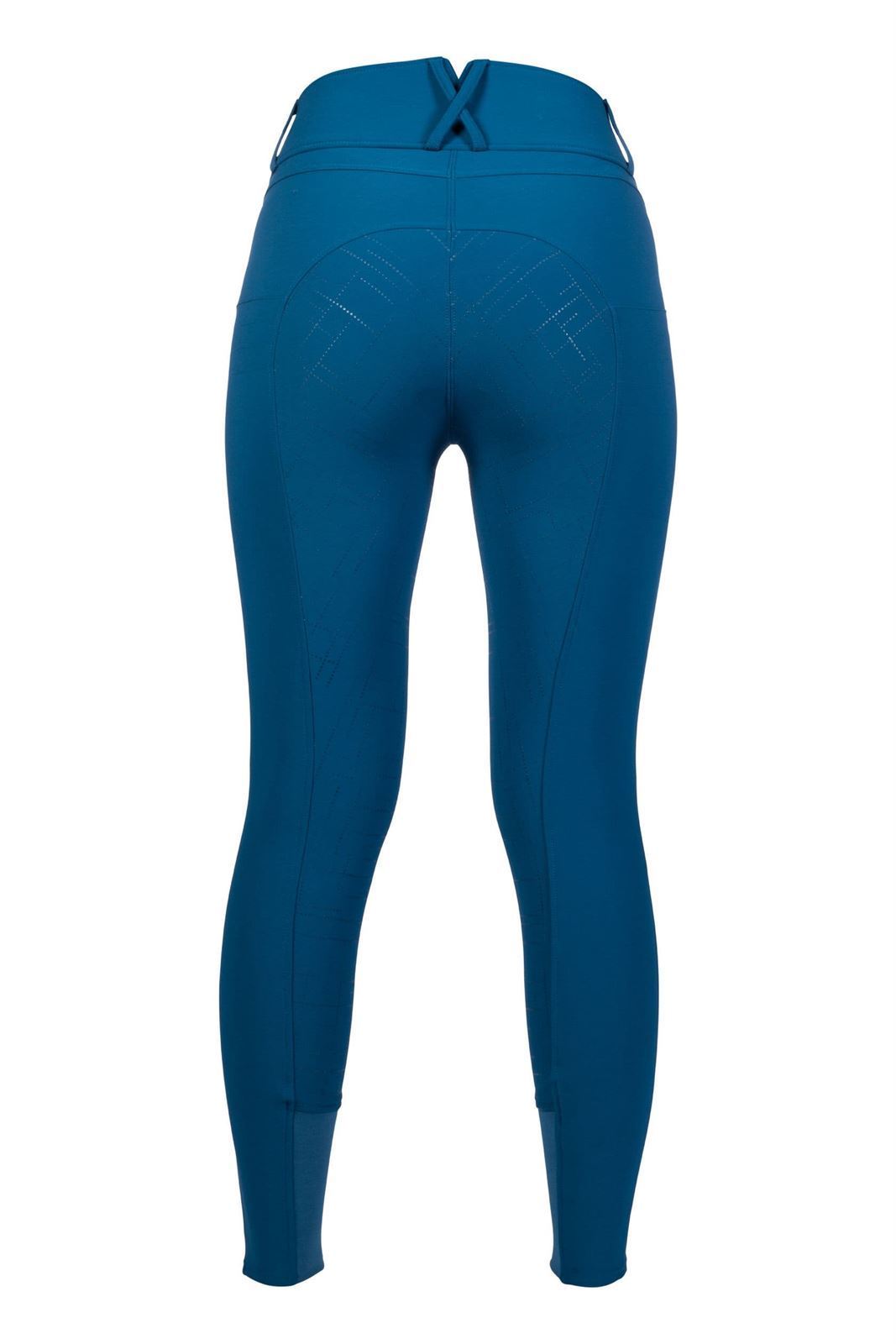 Pantalón mujer HKM Sports Equipment Port royal azul culera grip tejido grueso termoaislante - Imagen 2