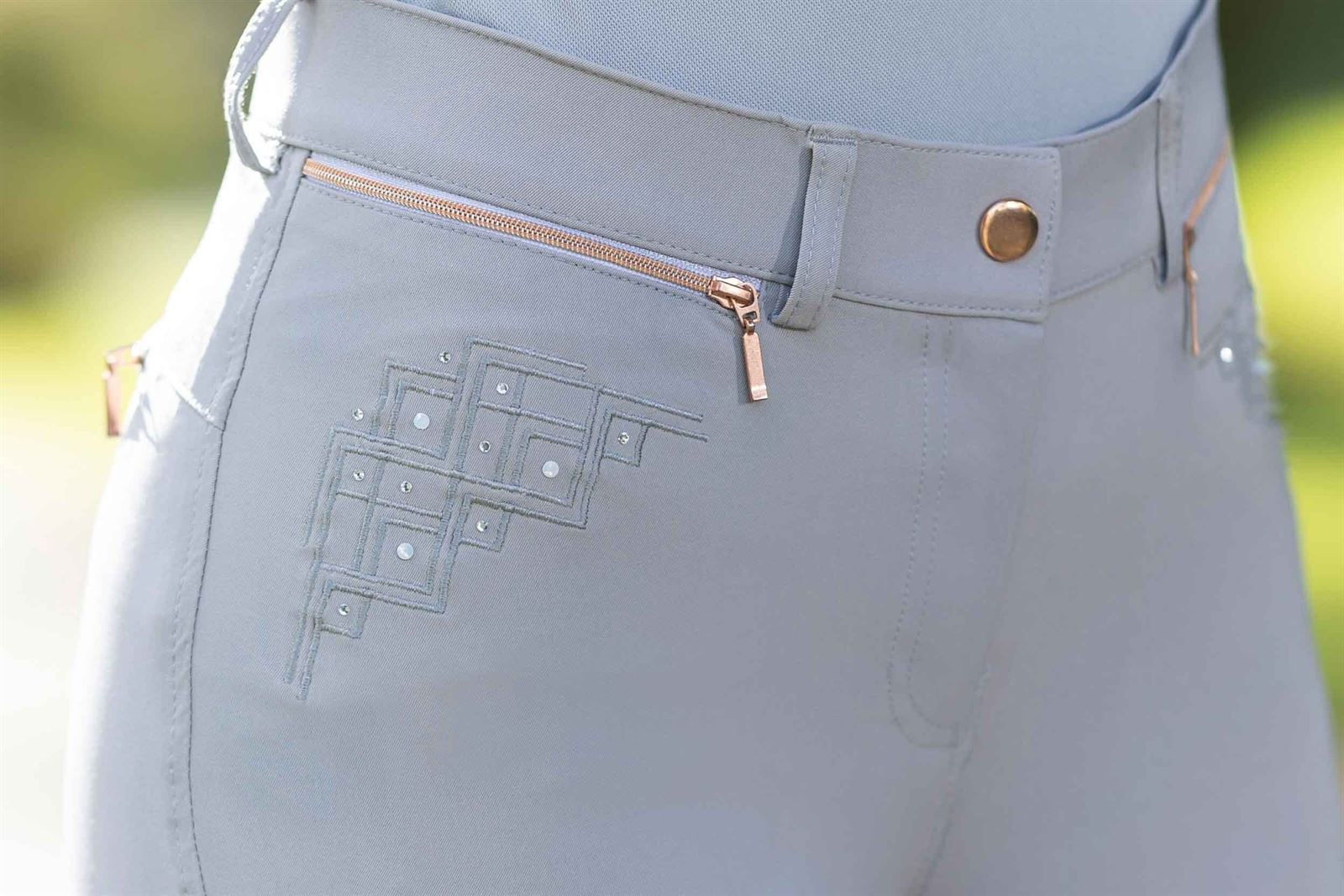 Pantalón mujer HKM Sports Equipment Rosegold Glamour culera silicona, color gris/rosegold TALLA 36 - Imagen 3