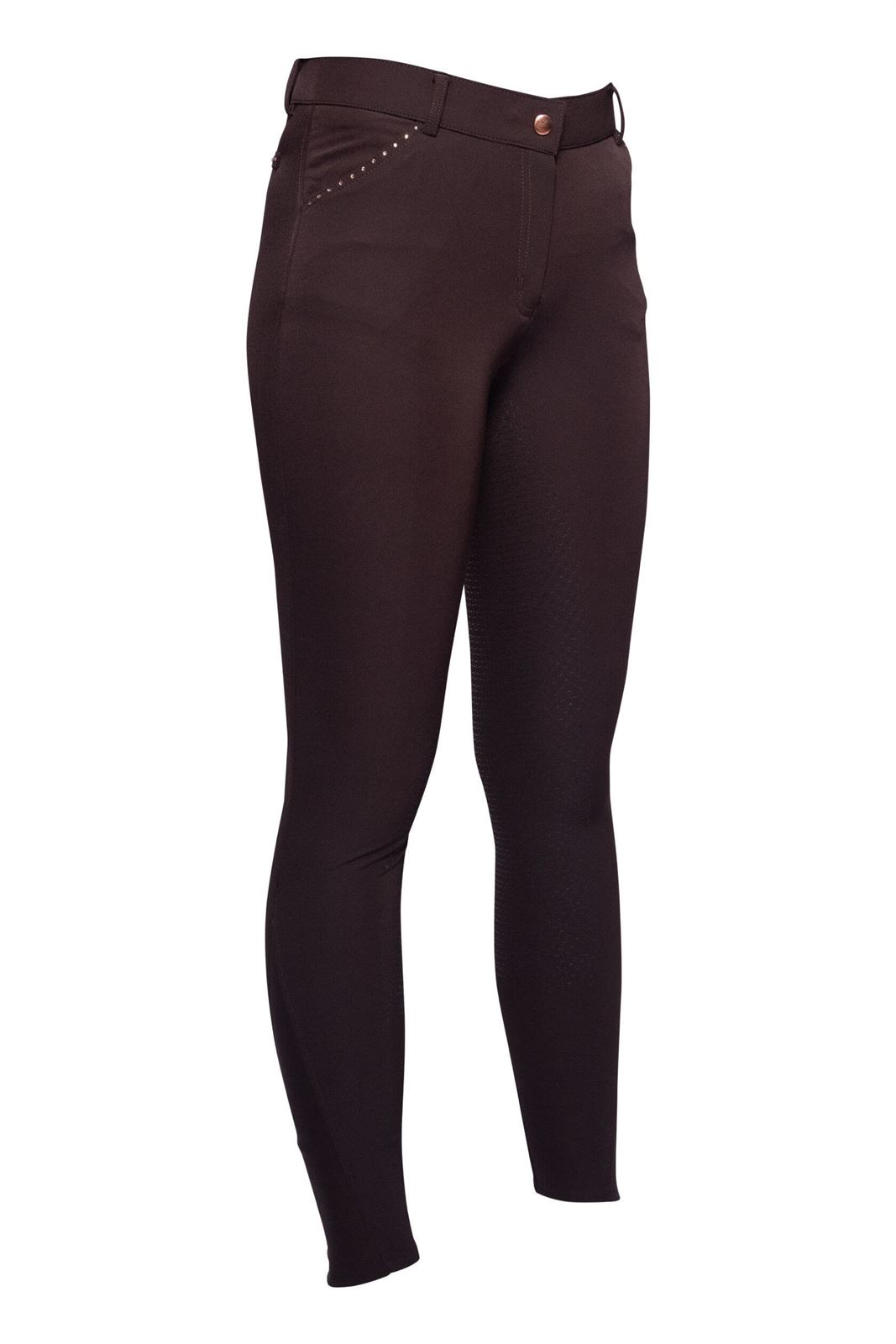 Pantalón mujer HKM Sports Equipment Rosegold Glamour culera silicona, color marrón/rosegold - Imagen 1