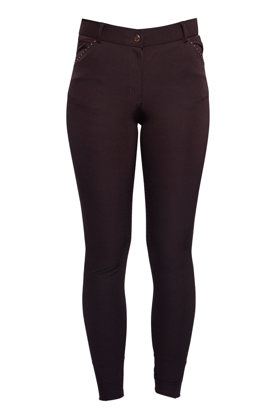 Pantalón mujer HKM Sports Equipment Rosegold Glamour culera silicona, color marrón/rosegold - Imagen 2