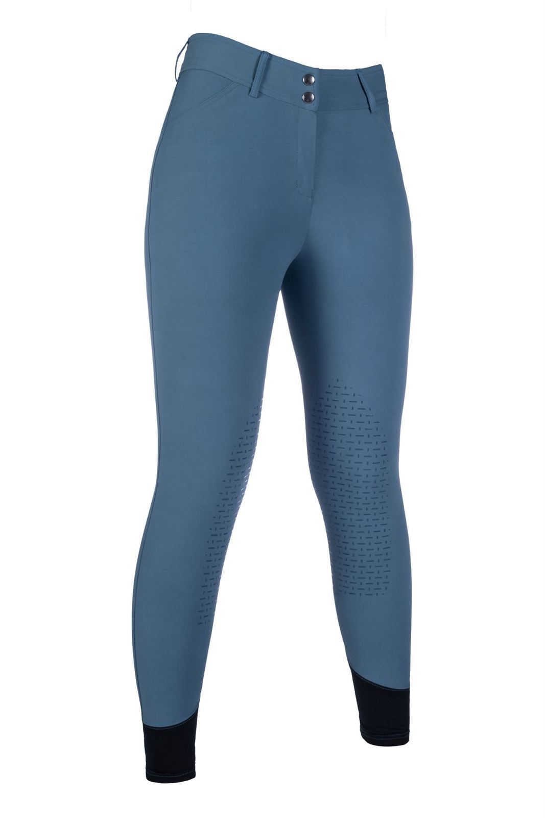 Pantalón mujer HKM Sports Equipment Tampa rodilla silicona, color azul vaquero TALLA 36 - Imagen 3
