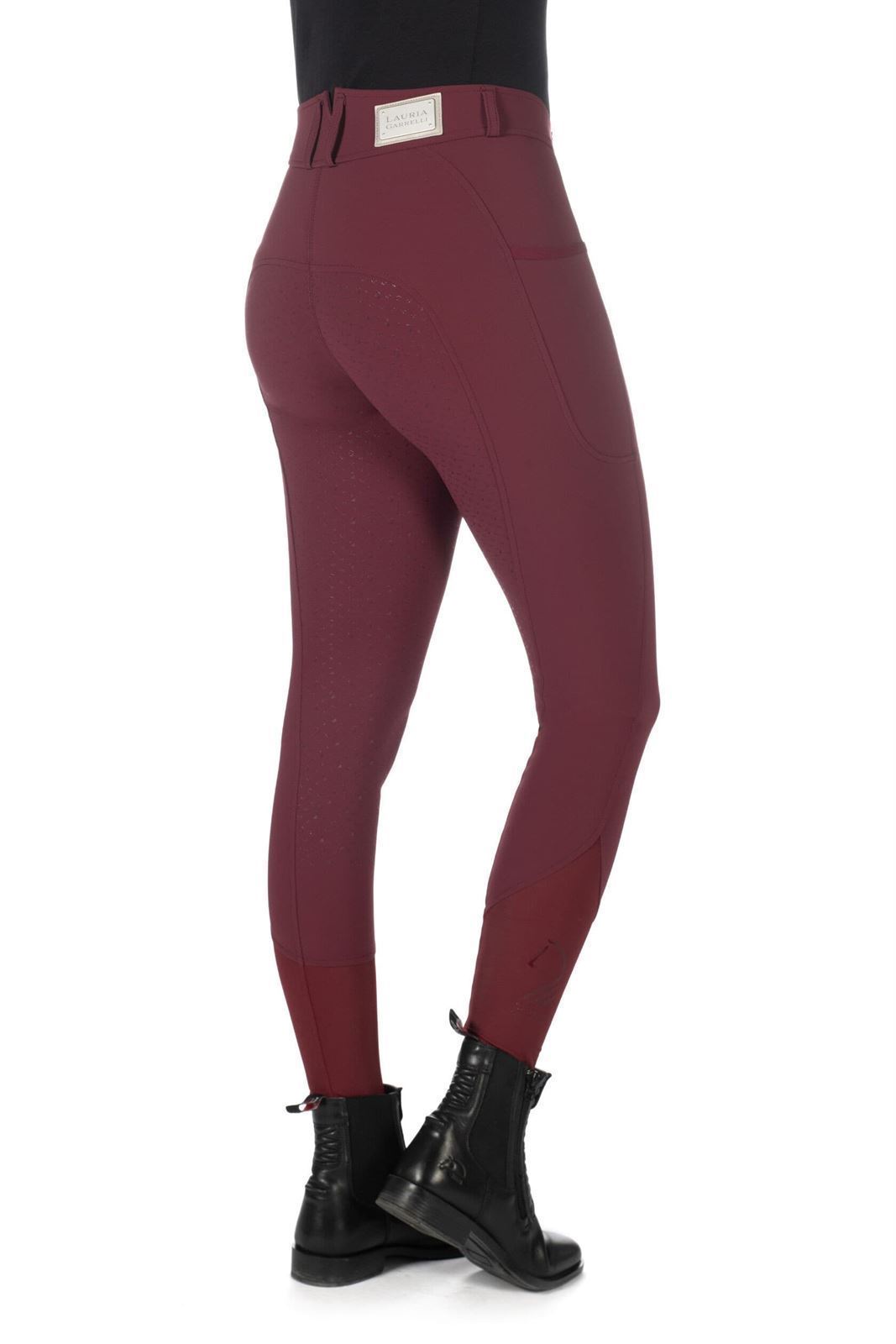Pantalón mujer LAURIA GARRELLI HKM Sports Equipment Livigno culera de grip, color granate TALLA 38 - Imagen 7