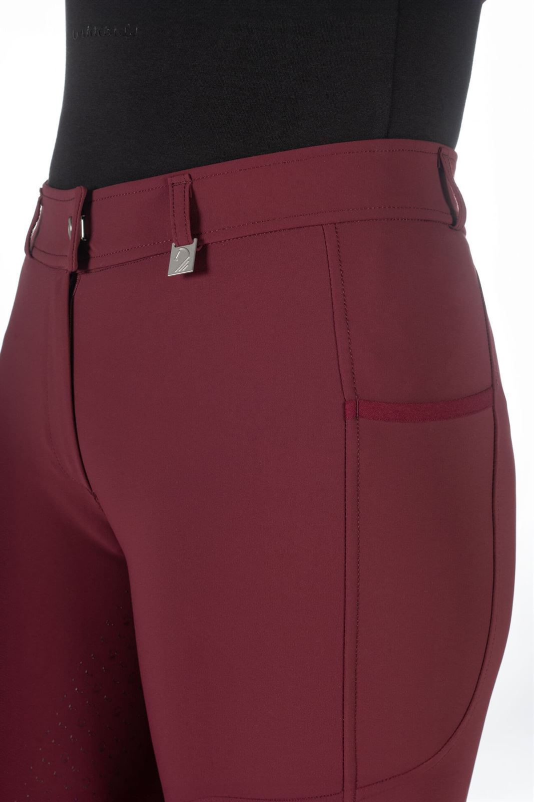 Pantalón mujer LAURIA GARRELLI HKM Sports Equipment Livigno culera de grip, color granate TALLA 38 - Imagen 8