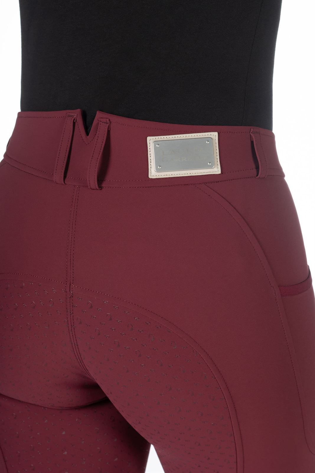 Pantalón mujer LAURIA GARRELLI HKM Sports Equipment Livigno culera de grip, color granate TALLA 38 - Imagen 10