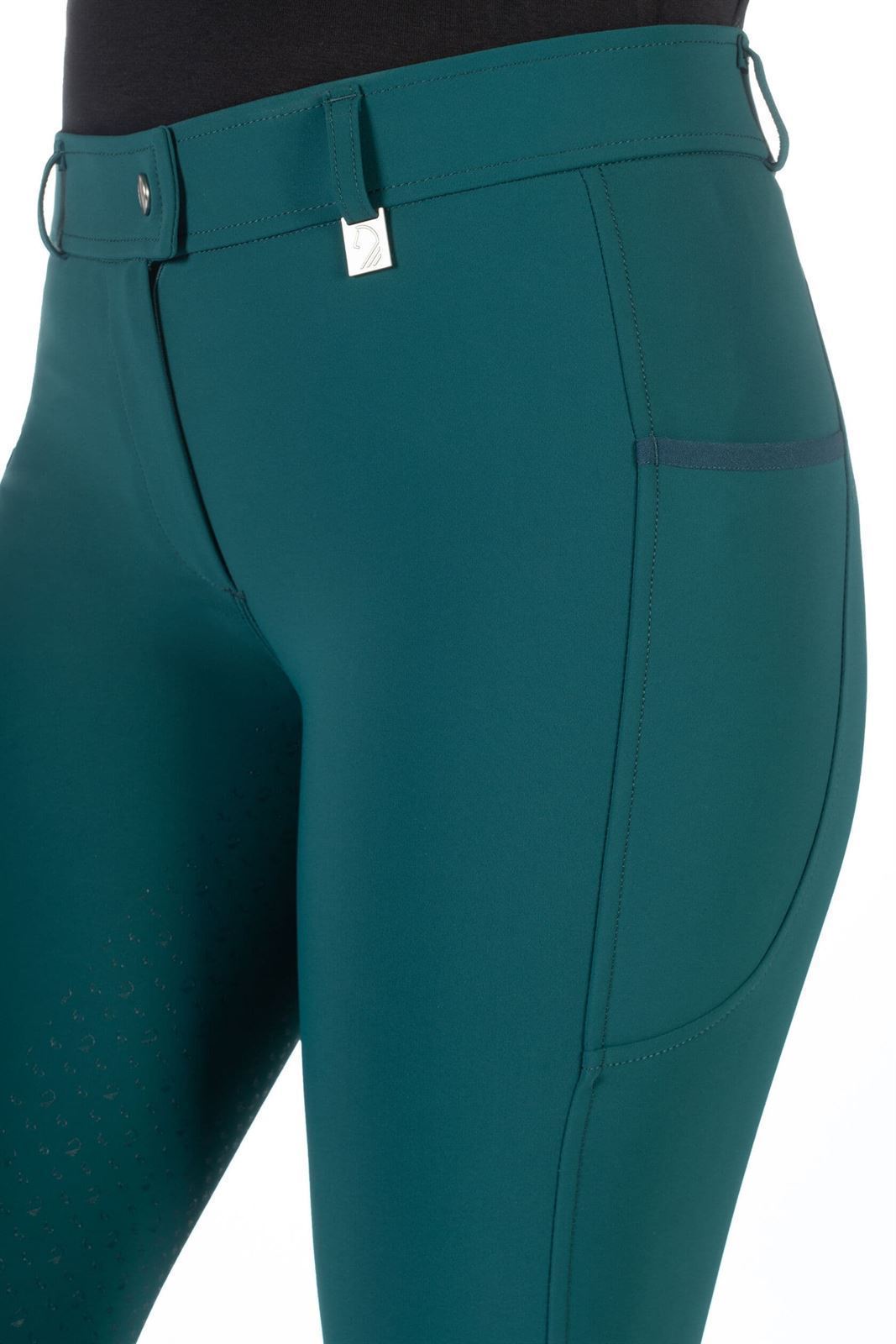 Pantalón mujer LAURIA GARRELLI HKM Sports Equipment Livigno culera de grip, color verde TALLA 34 - Imagen 7