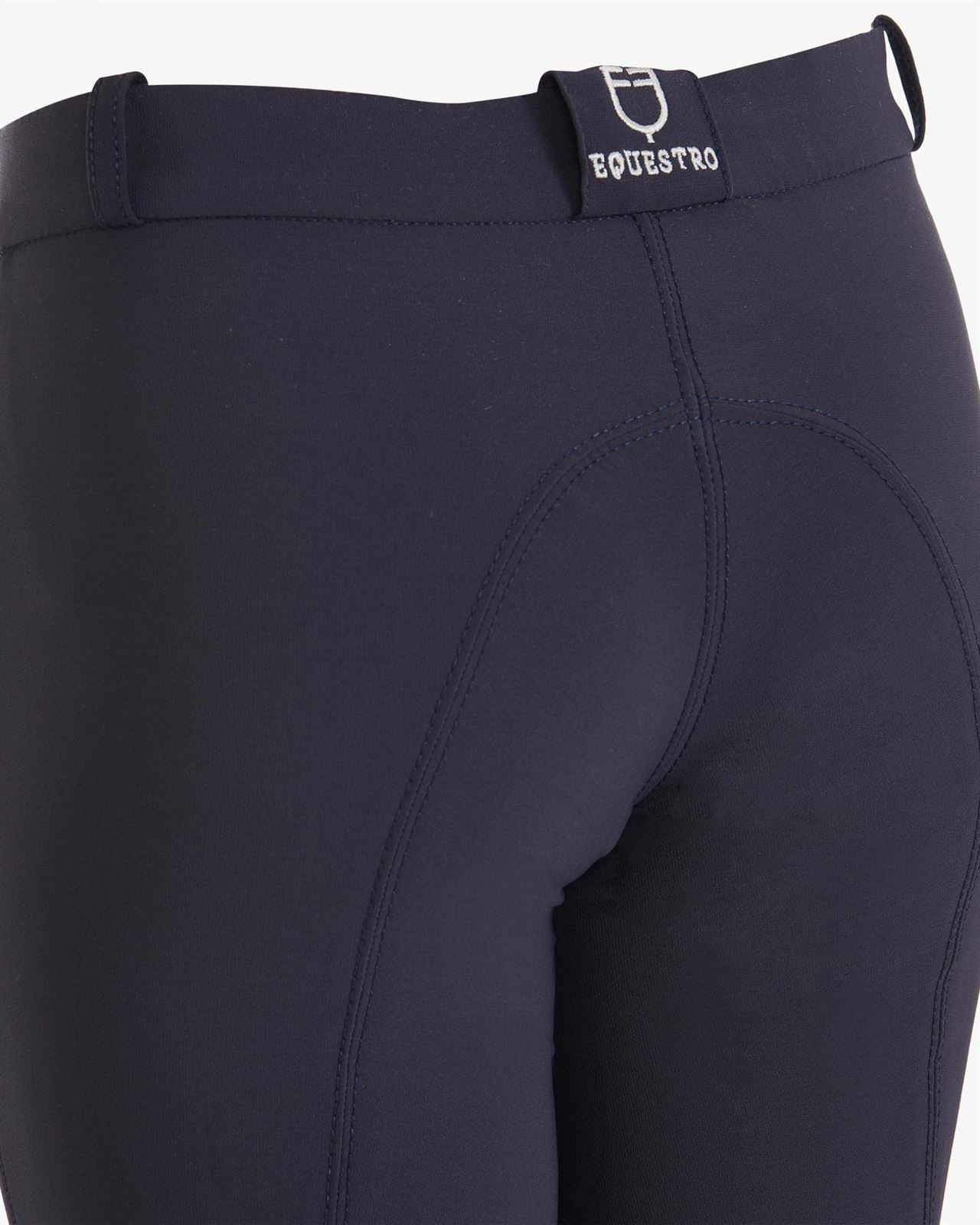 Pantalón unisex EQUESTRO color azul marino, grip rodilla, tallaje infantil - Imagen 4