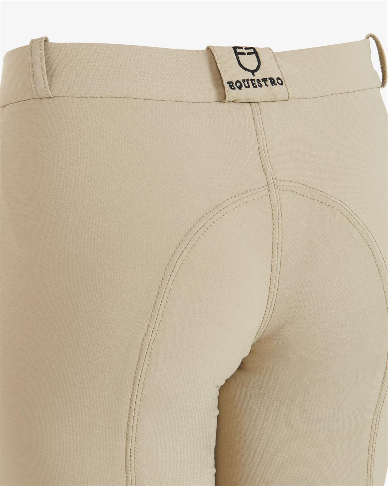 Pantalón unisex EQUESTRO color beige, grip rodilla, tallaje infantil - Imagen 5