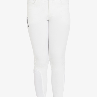 Pantalón unisex EQUESTRO color blanco, grip rodilla, tallaje infantil - Imagen 1