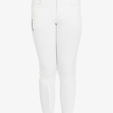 Pantalón unisex EQUESTRO color blanco, grip rodilla, tallaje infantil - Imagen 1