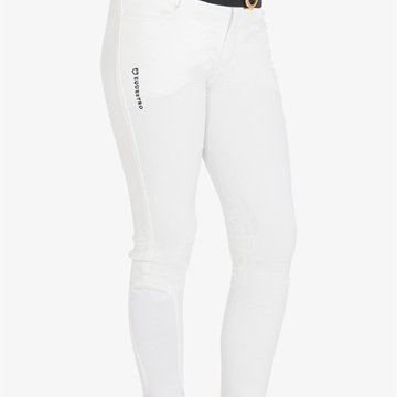 Pantalón unisex EQUESTRO color blanco, grip rodilla, tallaje infantil - Imagen 2