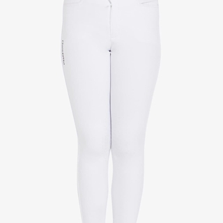 Pantalón unisex EQUESTRO color blanco, grip rodilla, tejido grueso, tallaje infantil - Imagen 1