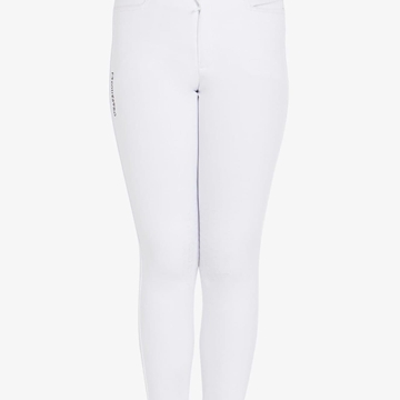Pantalón unisex EQUESTRO color blanco, grip rodilla, tejido grueso, tallaje infantil - Imagen 1