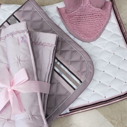 Paño bajo venda MFC, juego de 4, color rosa palo forrado en gris - Imagen 1