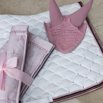 Paño bajo venda MFC, juego de 4, color rosa palo forrado en gris - Imagen 2