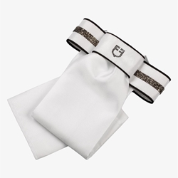 Plastrón EQUESTRO Impero Dressage blanco/negro con brillantes - Imagen 1