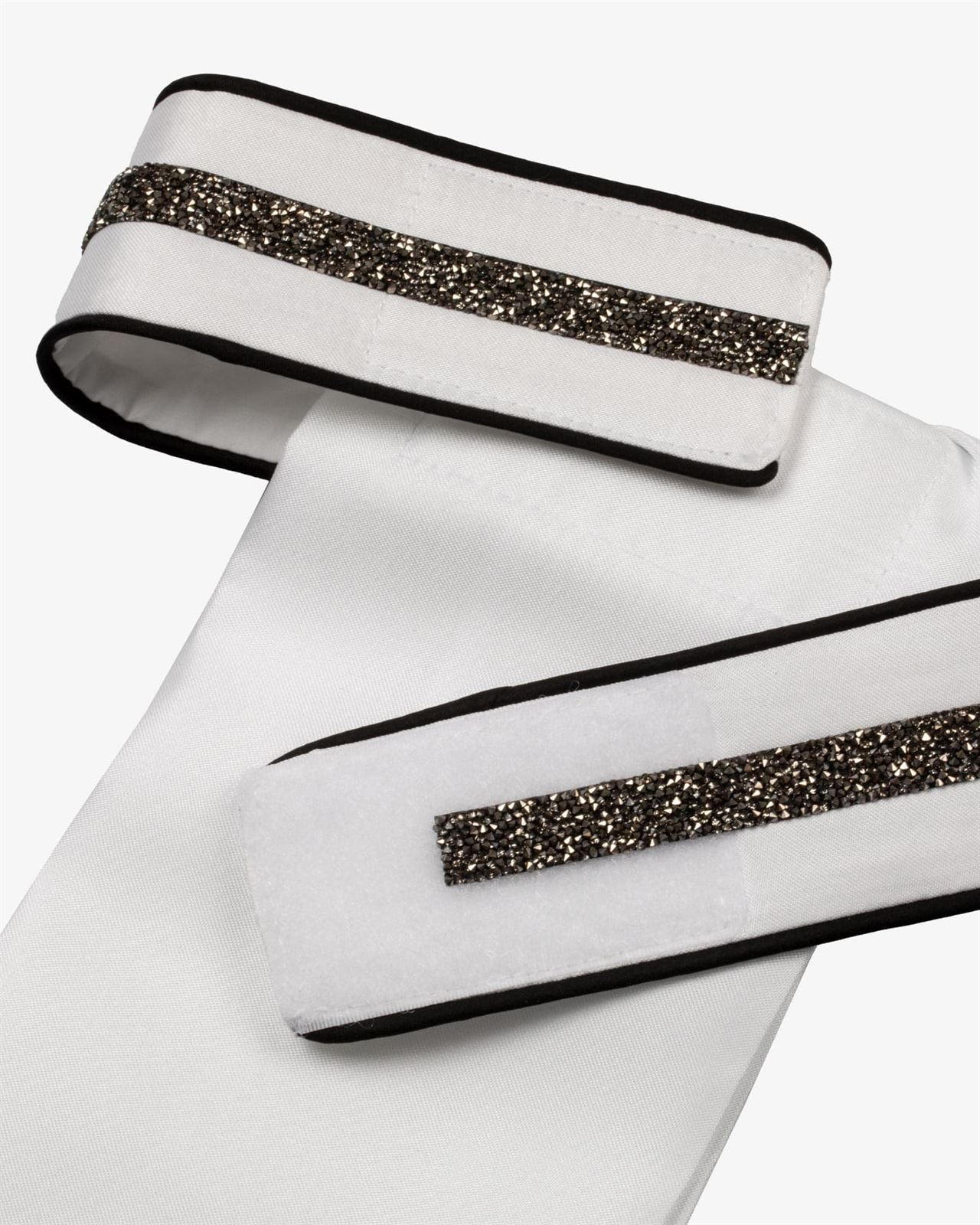 Plastrón EQUESTRO Impero Dressage blanco/negro con brillantes - Imagen 6