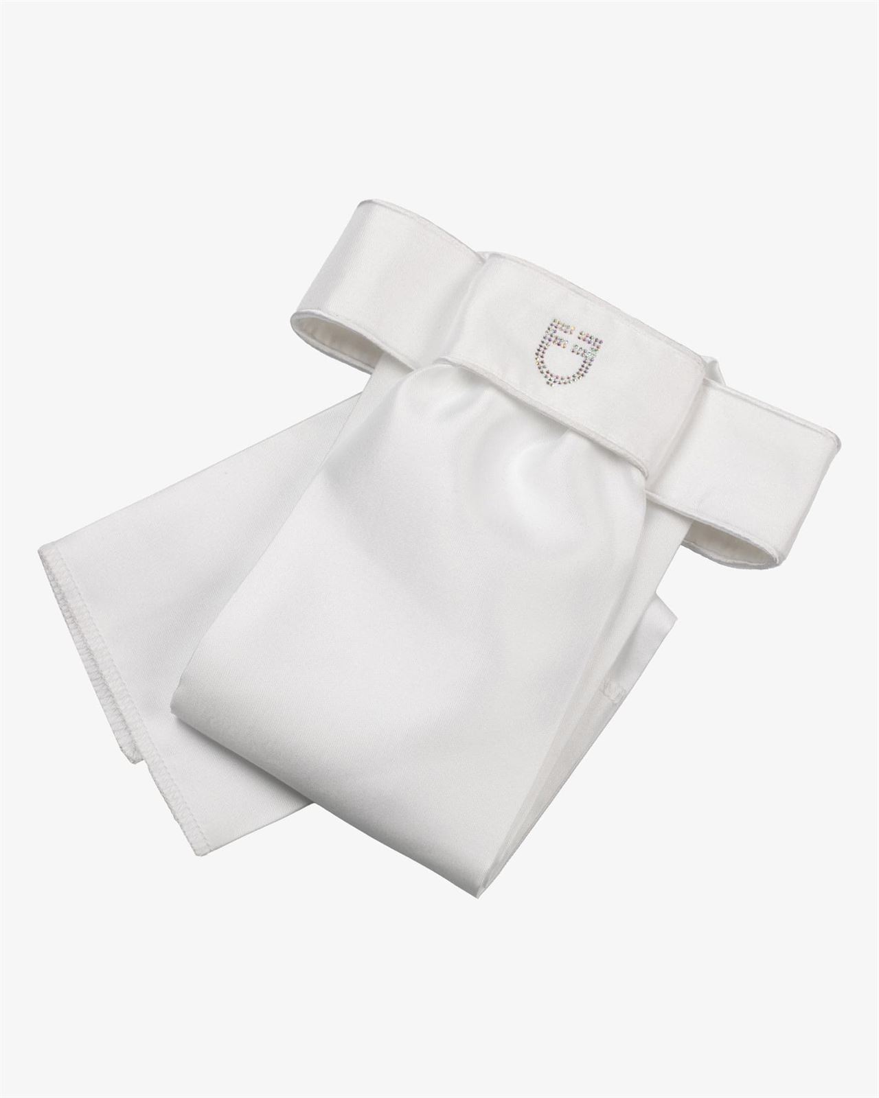 Plastrón EQUESTRO Lancillotto blanco con logo cristales - Imagen 1