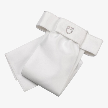 Plastrón EQUESTRO Lancillotto blanco con logo cristales - Imagen 1