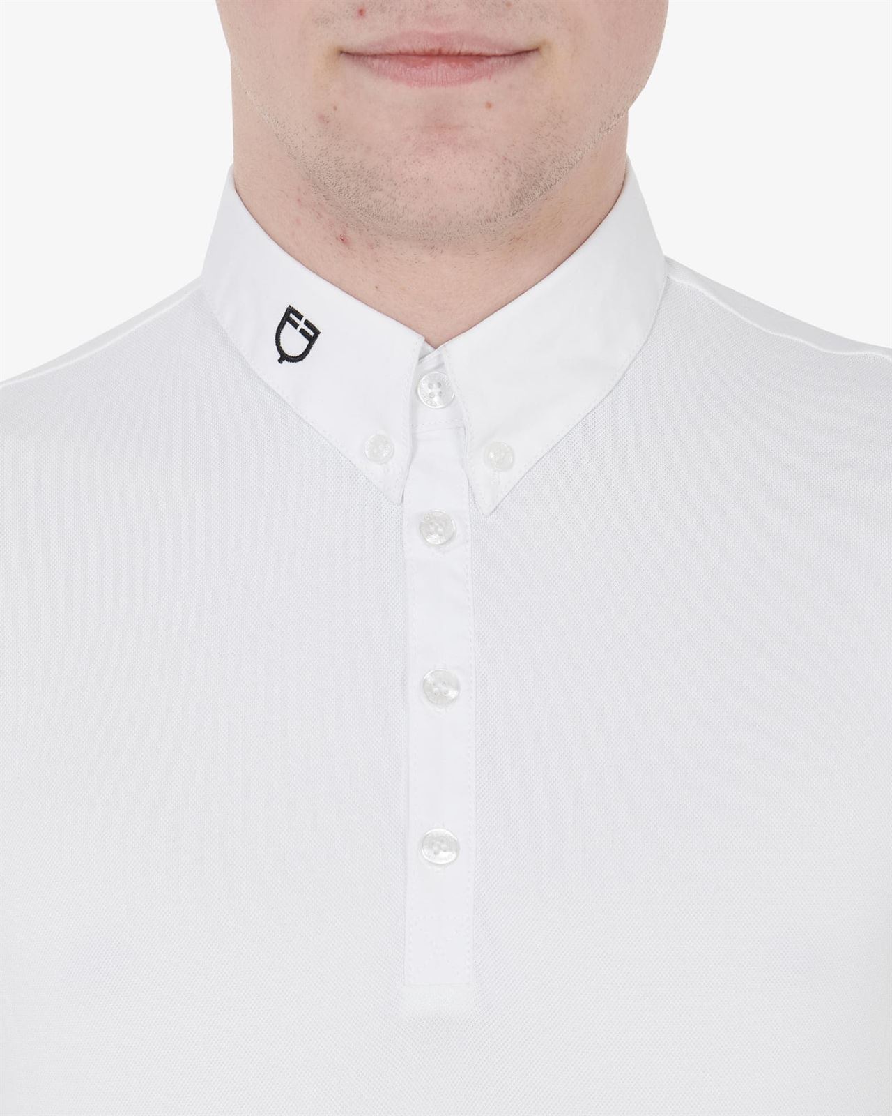 Polo concurso caballero EQUESTRO blanco TALLA S - Imagen 1