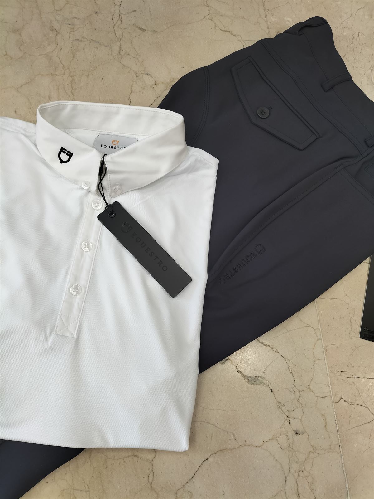 Polo concurso caballero EQUESTRO blanco TALLA S - Imagen 7