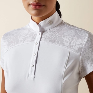 Polo concurso mujer ARIAT BELLATRIX color blanco manga corta - Imagen 1