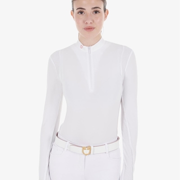 Polo concurso mujer EQUESTRO color blanco manga larga TALLA XS - Imagen 1