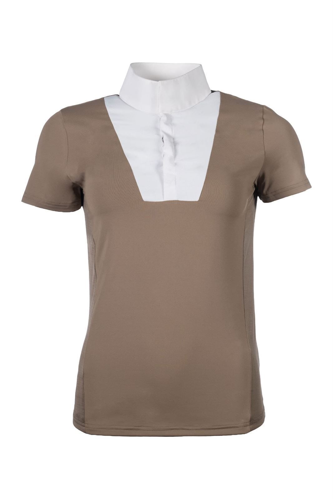 Polo concurso mujer HKM Sports Equipment Virginia color beige TALLA M - Imagen 1