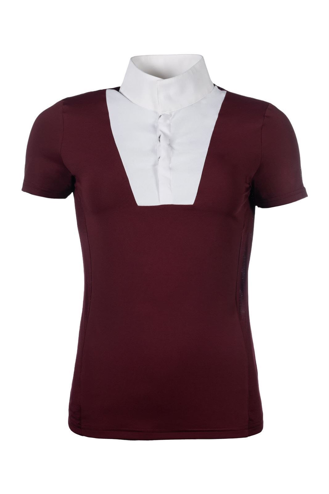 Polo concurso mujer HKM Sports Equipment Virginia color burdeos TALLA M - Imagen 1