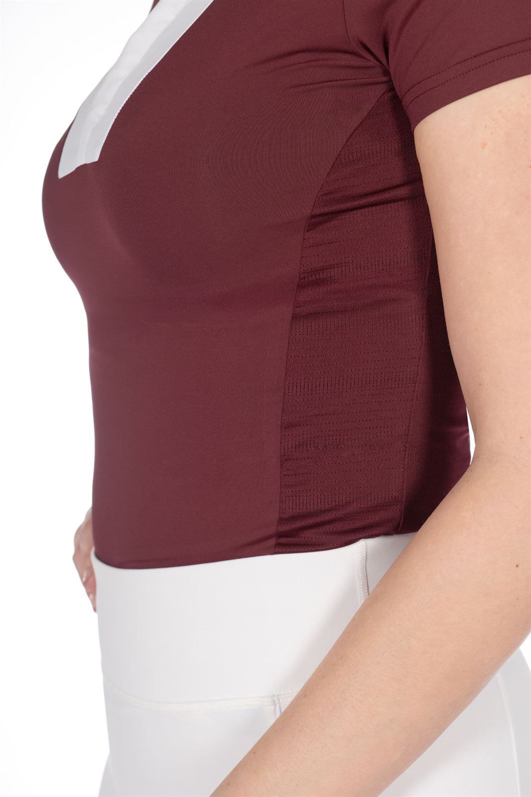 Polo concurso mujer HKM Sports Equipment Virginia color burdeos TALLA M - Imagen 6